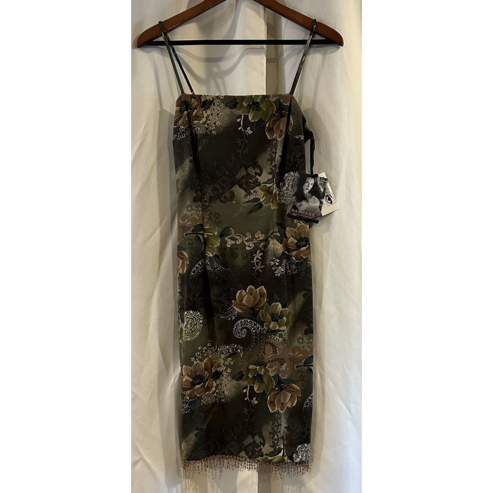 Vintage 90's Rampage Paisley Floral Fairy Grunge Midi Dress Size‎ 3